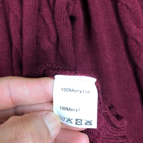 Paul Jones Mens Sweater Burgundy Full Button Knit Cabincore Stylish Large - Picture 5 of 10